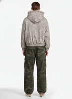 Cotton Cheetah Print Mink Fur Hooded Jacket - 2270