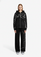 High Street Script Letter Print Zip-up Hoodie Jacket