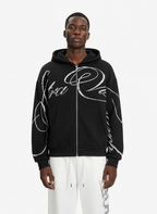 High Street Script Letter Print Zip-up Hoodie Jacket