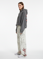 Vintage Dirty-Dyed Washed Wide-Leg Cargo Pants - 2559