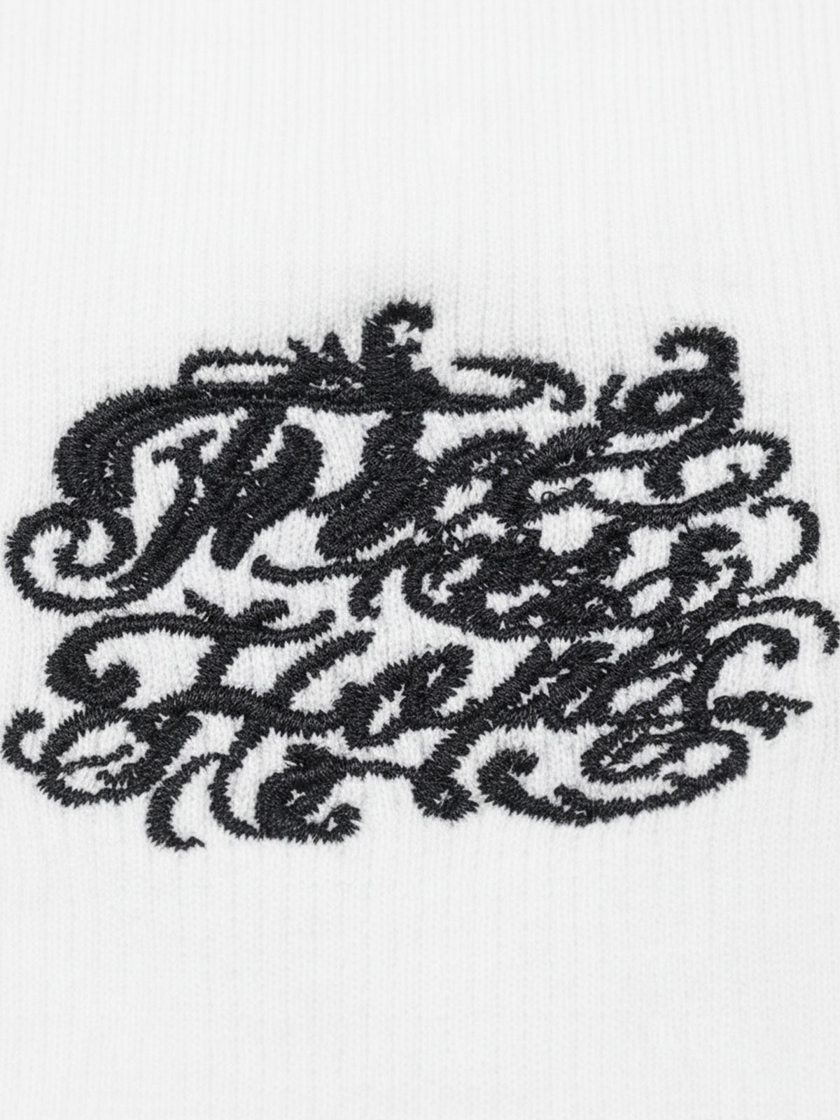 Gothic Lettering Embroidered Ribbed Vest - 2522