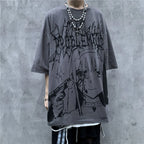 Goth Black Anime Oversized T-Shirt — styling shot