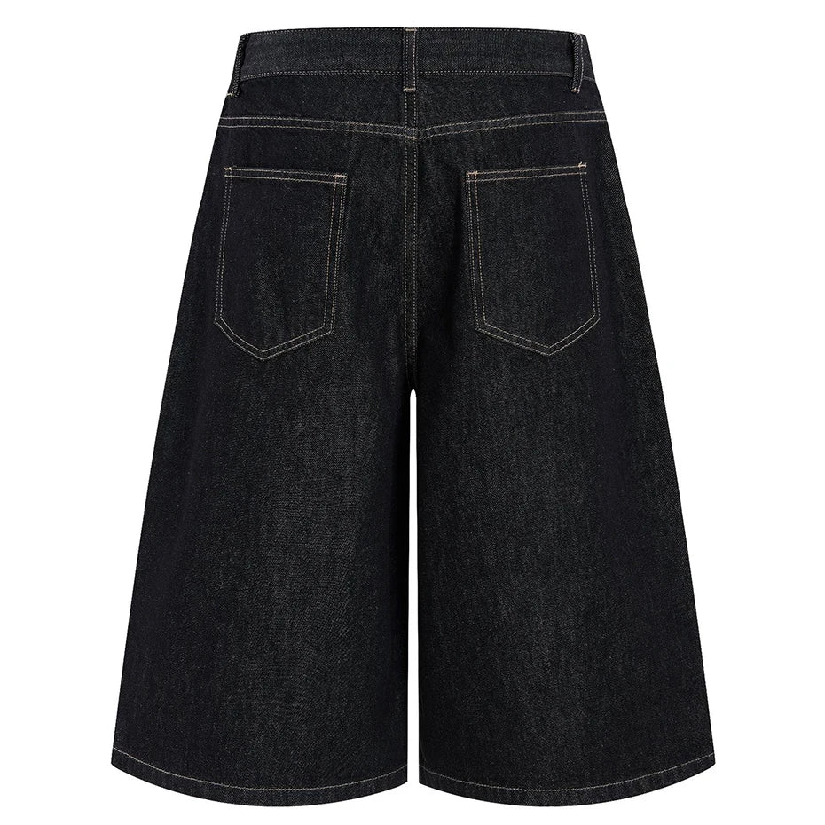 Wide Loose Denim Shorts — detail shot