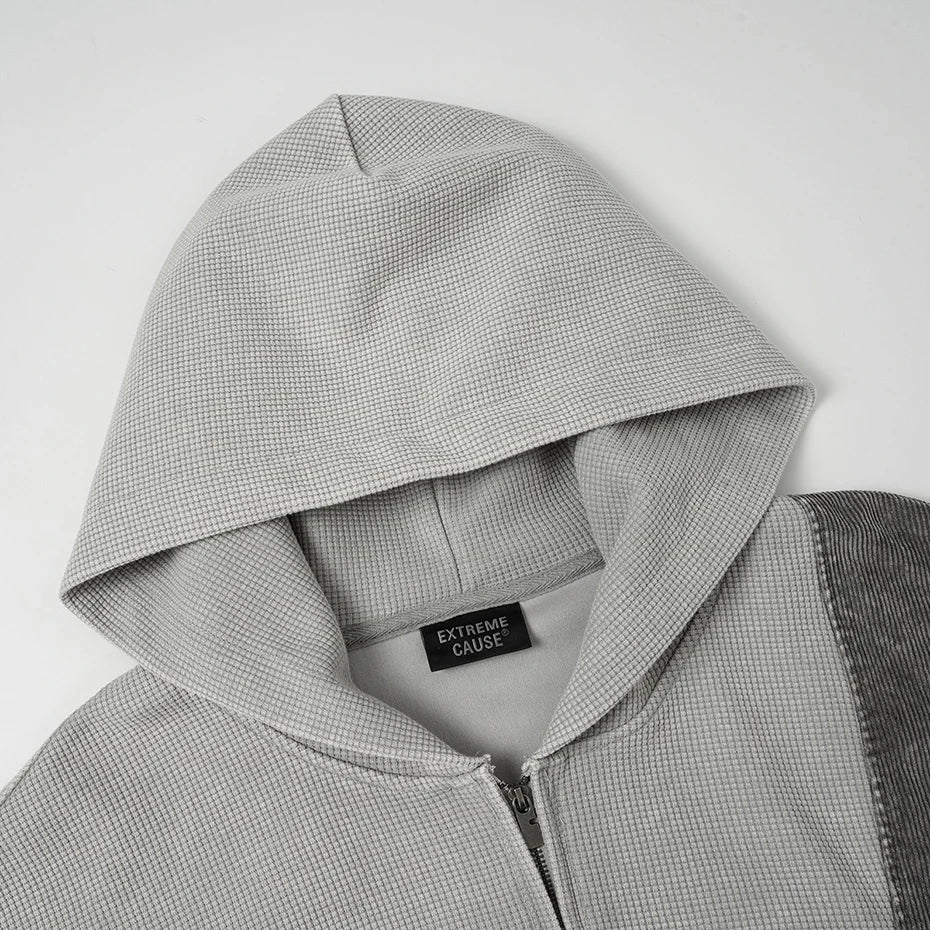 Vintage Color Block Oversized Hoodie — fit shot