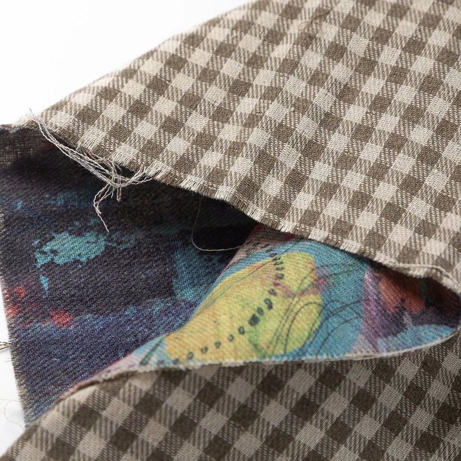 Vintage Print Oversized Shirt — fabric close-up