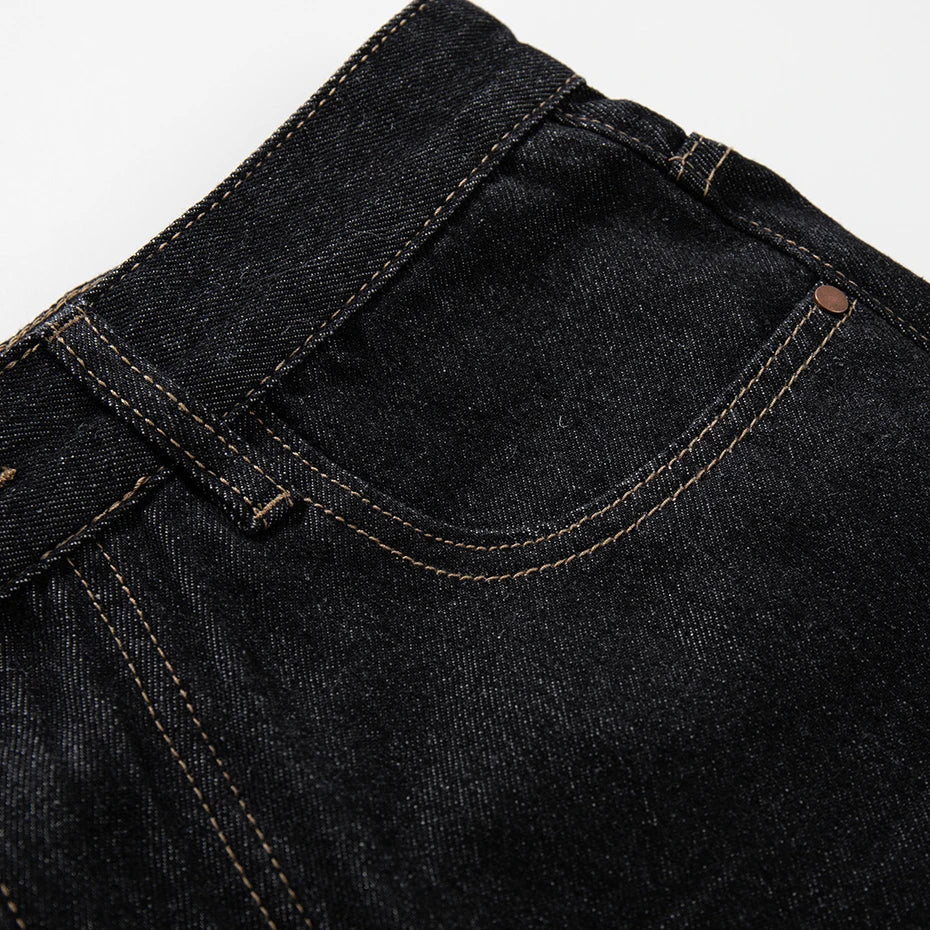 Y2K Car Loose Denim Shorts — back view
