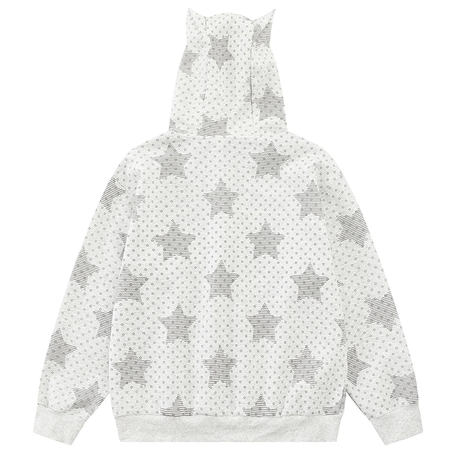 Y2K Skeleton Star Graphic Oversized Hoodie — front view