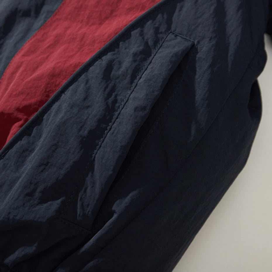 Padded Vintage Patchwork Oversized Puffer Jacket — fabric close-up