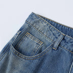 Vintage Car Denim Shorts — back view