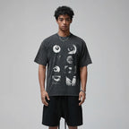 Black Eyes Graphic Oversized T-Shirt — front view
