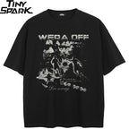 Graphic Vintage Black Faded T-Shirt — front view