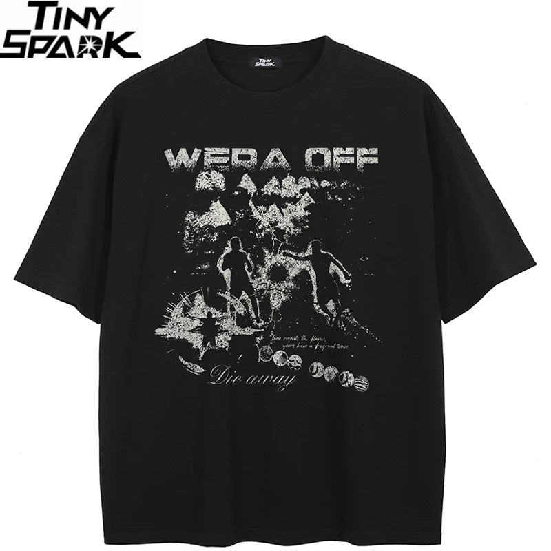 Graphic Vintage Black Faded T-Shirt — front view