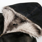 Vintage Padded Denim Oversized Puffer Jacket — detail shot