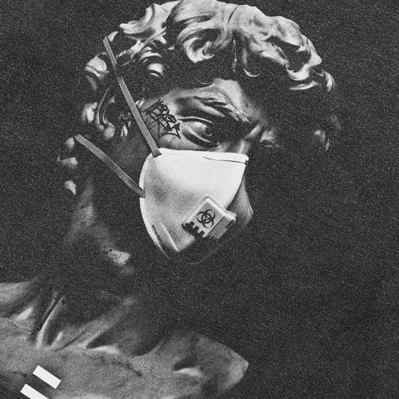 Mask Black Faded T-Shirt — front view