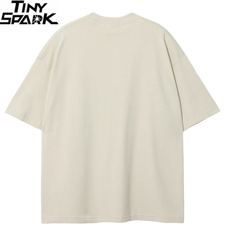 Y2K Beige Graphic T-Shirt — fit shot
