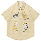Shirts Cat Embroidered Loose Shirt — styling shot