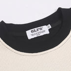Vintage Beige Oversized Long Sleeve Tee — back view
