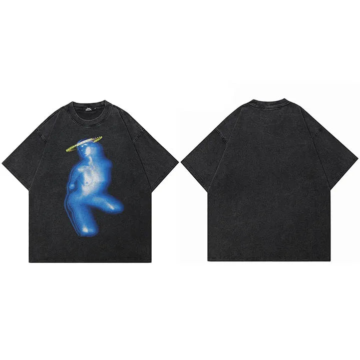 Art Vintage Black Washed T-Shirt — styling shot