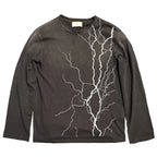 Vintage Lightning Graphic Oversized Long Sleeve Tee — back view
