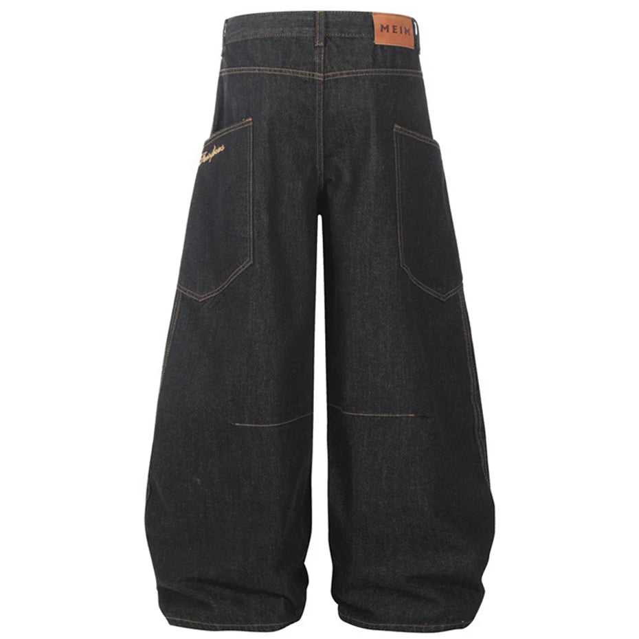 Denim Wide Leg Jeans — back view