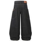 Denim Wide Leg Jeans — back view