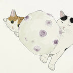 Y2K White Cats Cartoon Graphic T-Shirt — detail shot