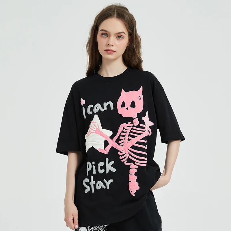 Devil Skull Graphic T-Shirt — fit shot