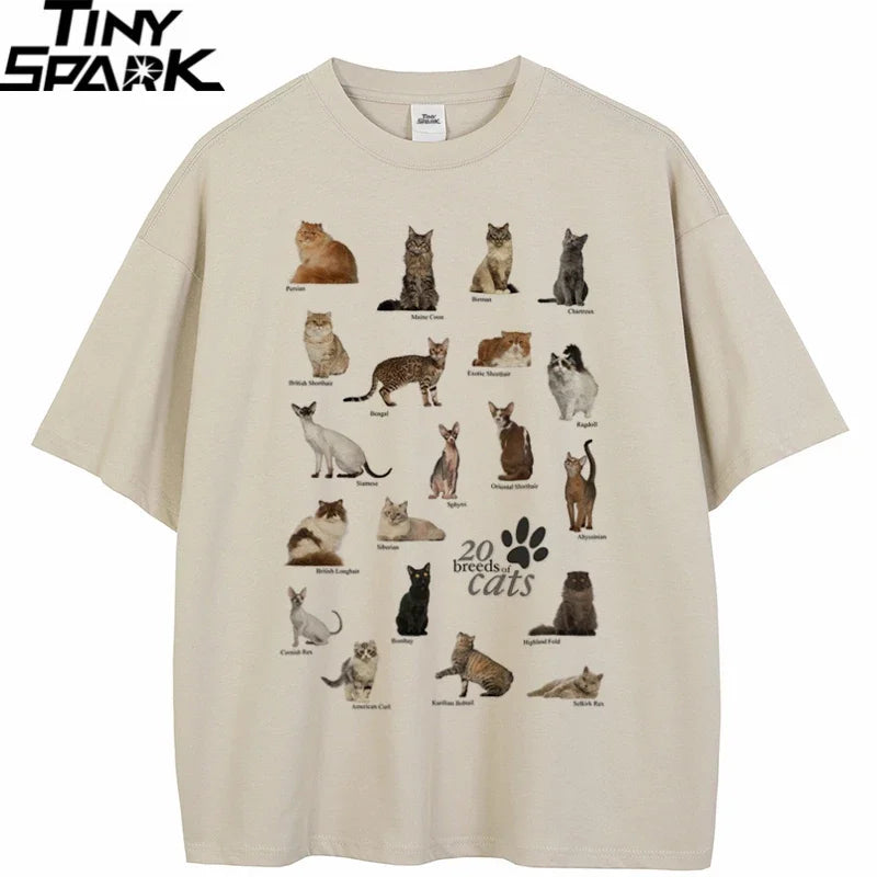 White Cats Graphic T-Shirt — detail shot