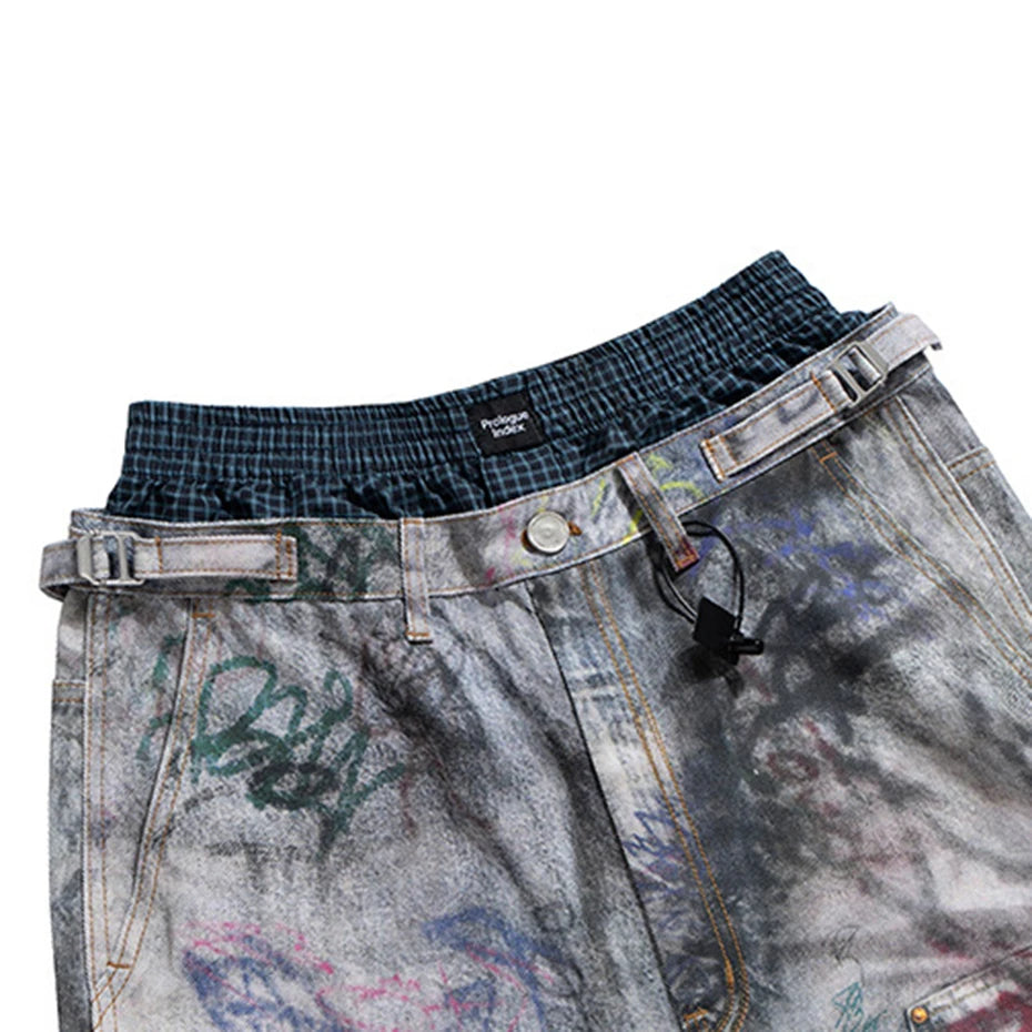 Graphic Denim Loose Jeans — fit shot
