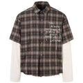 Vintage Plaid Loose Shirt — styling shot