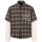 Vintage Plaid Loose Shirt — styling shot
