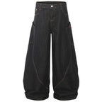 Denim Wide Leg Jeans — styling shot
