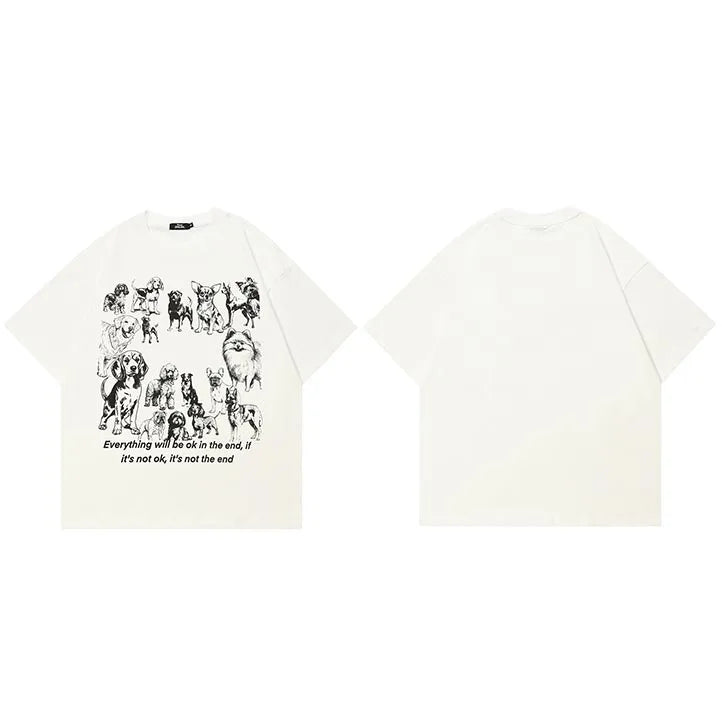 Dog White Graphic T-Shirt — styling shot
