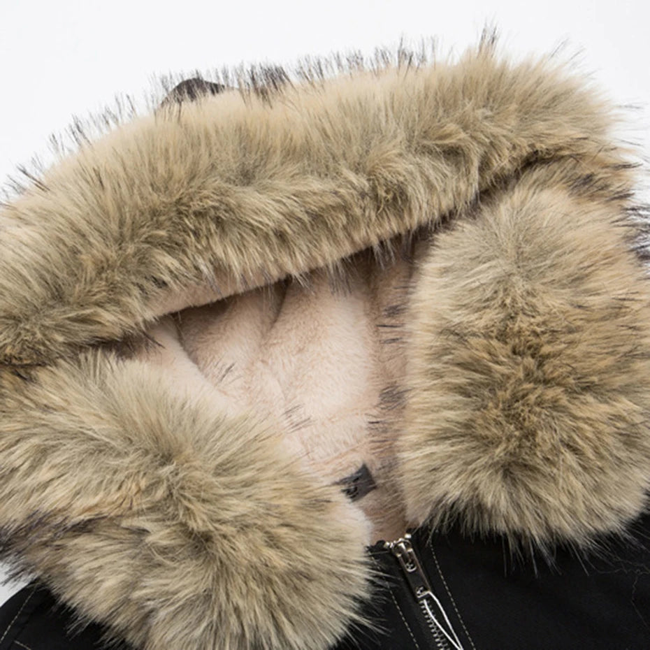 Vintage Padded Fur Puffer Jacket — fit shot