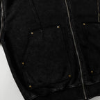 Vintage Zip Oversized Jacket — fabric close-up