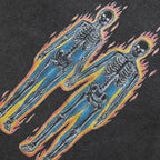 Black Skull Skeleton Graphic Oversized T-Shirt — back view