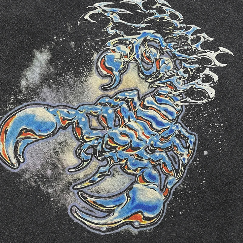 Black Scorpion Faded T-Shirt — front view