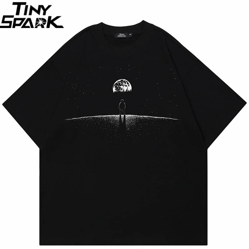 Black Astronaut Graphic T-Shirt — front view