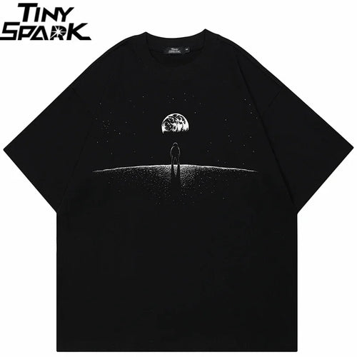 Black Astronaut Graphic T-Shirt — front view