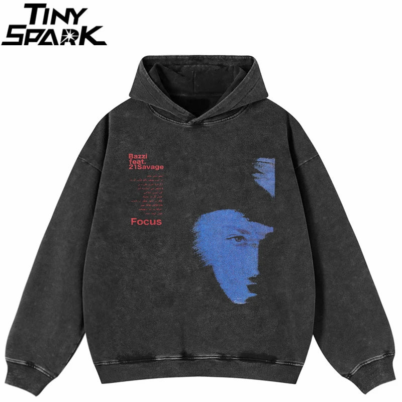 Blue Shadow Graphic Hoodie — front view