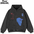Blue Shadow Graphic Hoodie — front view