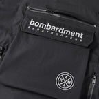 Techwear Black Car Oversized Bomber Jacket — detail shot