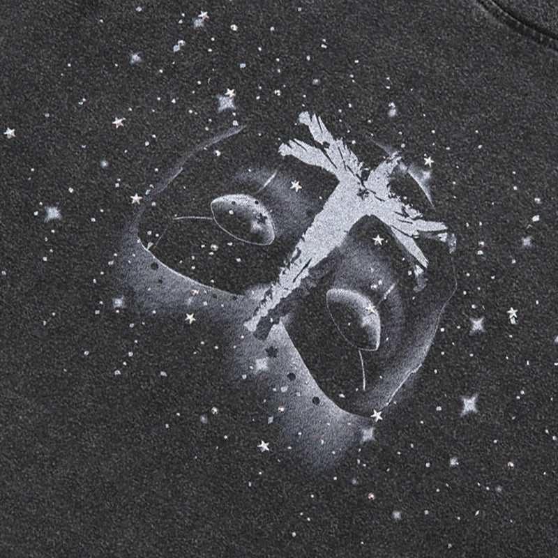 Black Mask Faded T-Shirt — front view