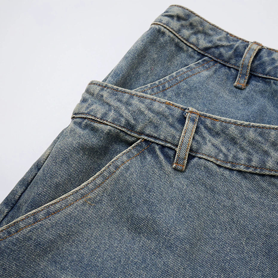 Vintage Ripped Denim Shorts — fit shot