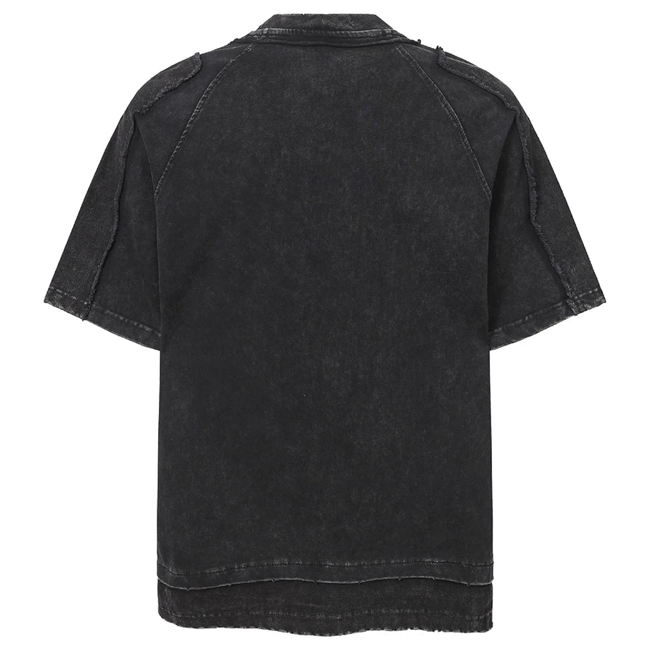 Fake Vintage Patchwork Oversized T-Shirt — detail shot