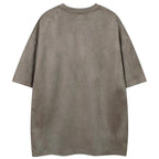 Y2K Vintage Graphic Suede Oversized T-Shirt — front view