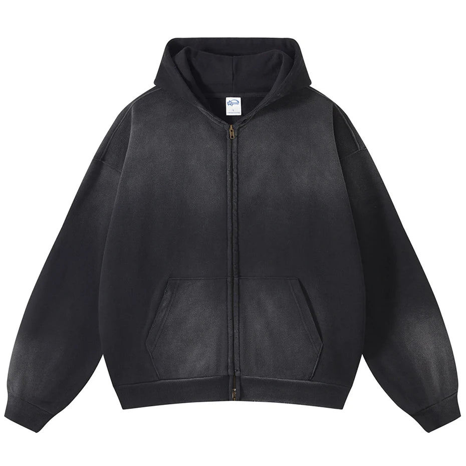 Vintage Hooded Loose Coat — front view