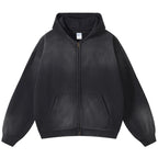 Vintage Hooded Loose Coat — front view
