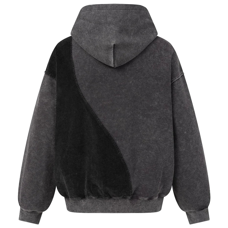 Vintage Color Block Oversized Hoodie — front view