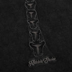 Punk Black Skeleton Ripped Loose T-Shirt — fabric close-up